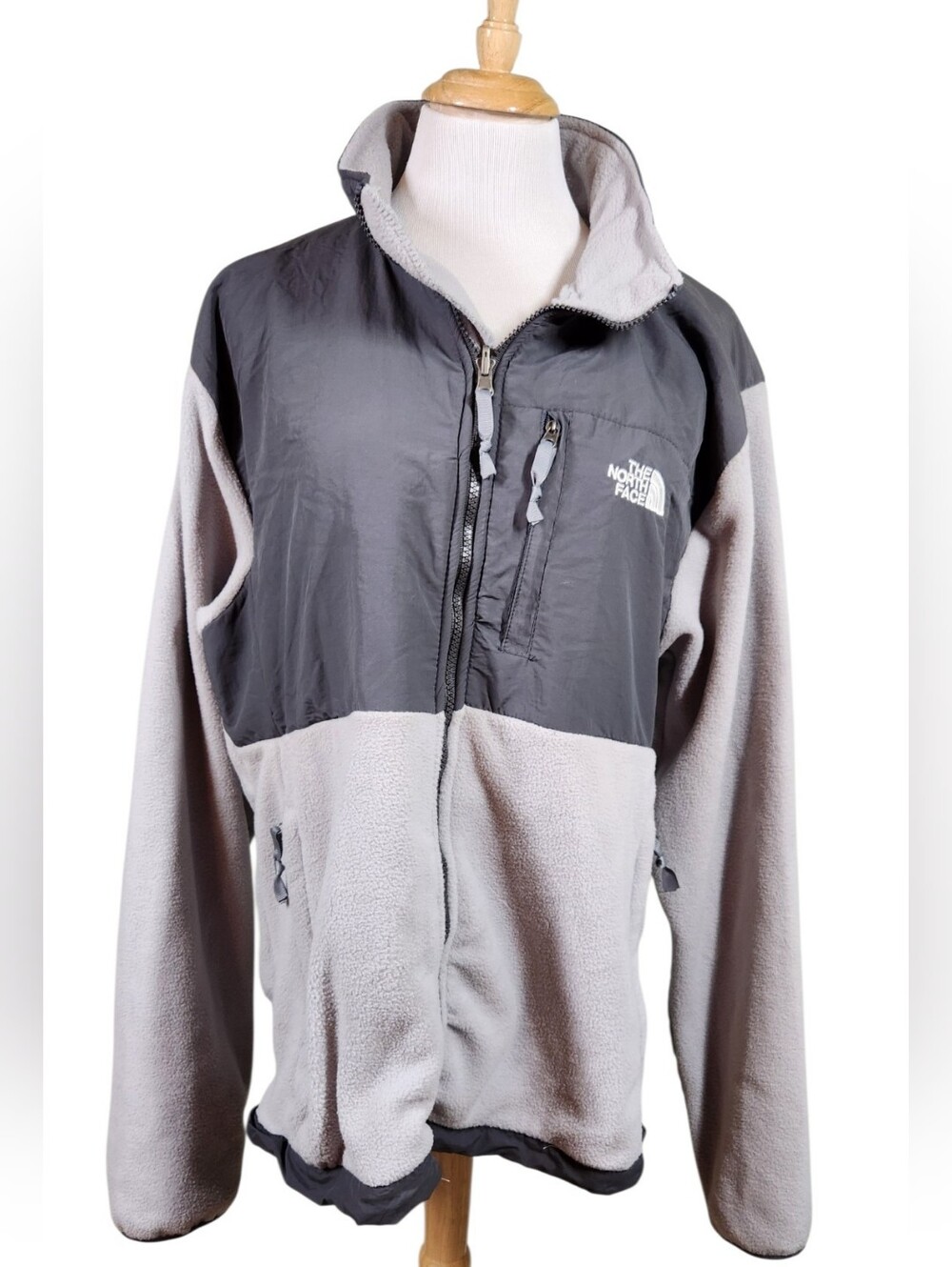 The North Face Denali Two-Tone Gray Womens Fleece Jacket, Sz 2XL